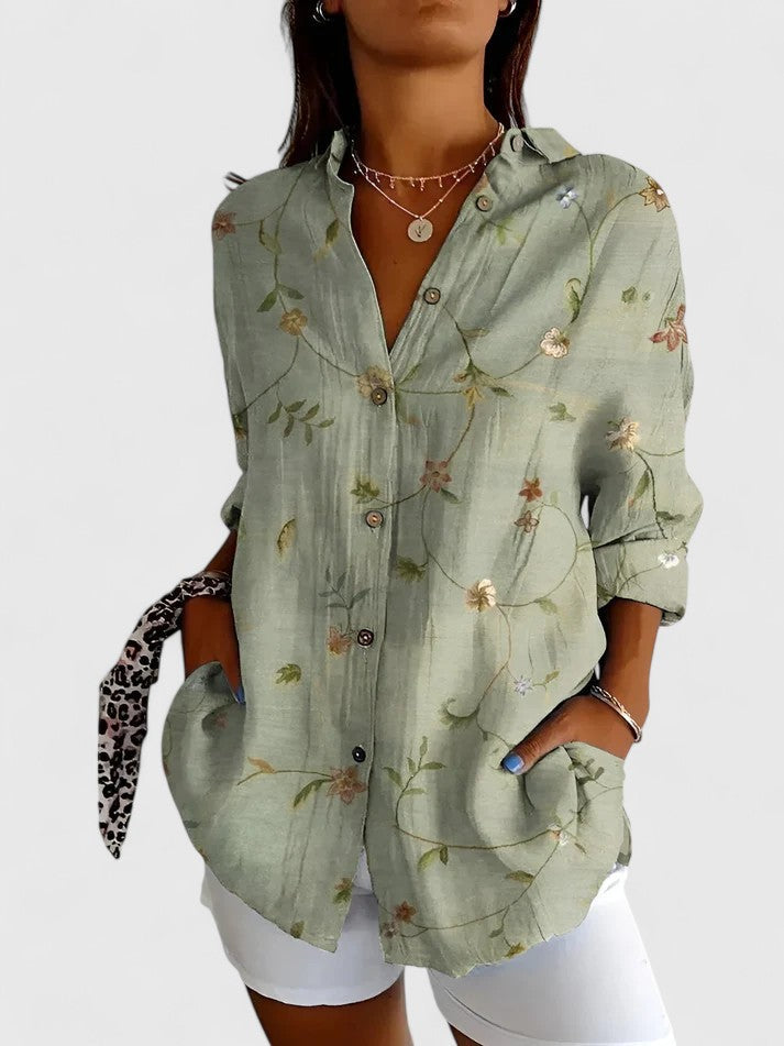 Contesina Button-Down Patchwork Shirt