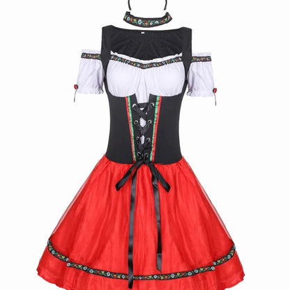 Gerloc Corset Lace-Up Dirndl Dress for Oktoberfest