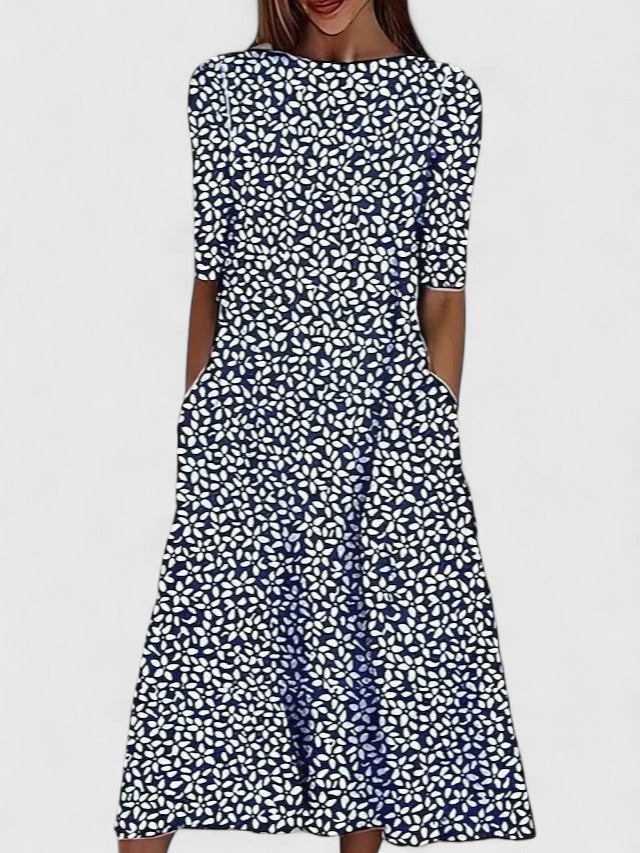 Swanhilde Floral A-Line Midi Dress