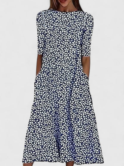 Swanhilde Floral A-Line Midi Dress
